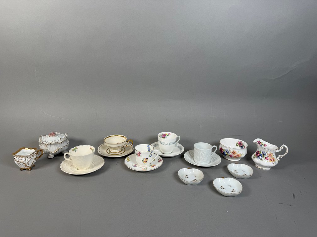 Assorted Fine China Teacups, Creamers & Serving Pieces Including Paragon, Haviland, Royal Doulton & More