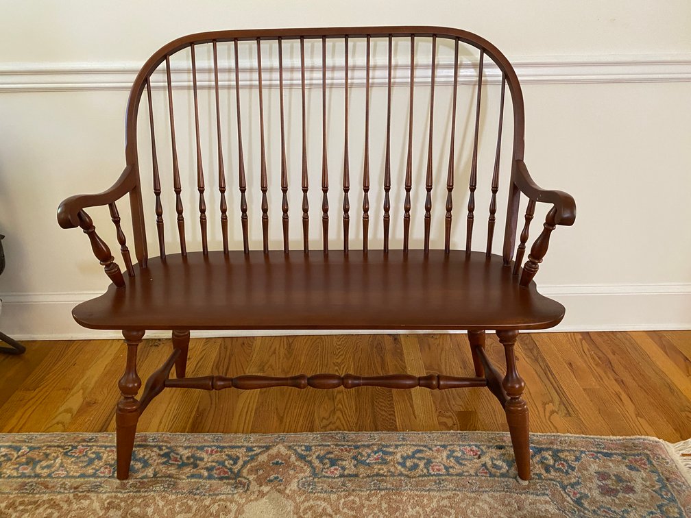 1970s Hitchcock Vintage Birch Kitchen Hall Bench