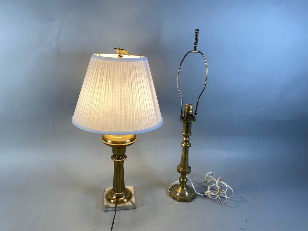 (2) Vintage Table Lamps, (1) Marble Base