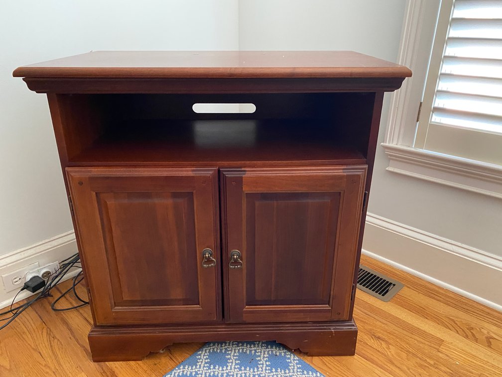 Two-Door TV Stand With Spinning Adjustable Top