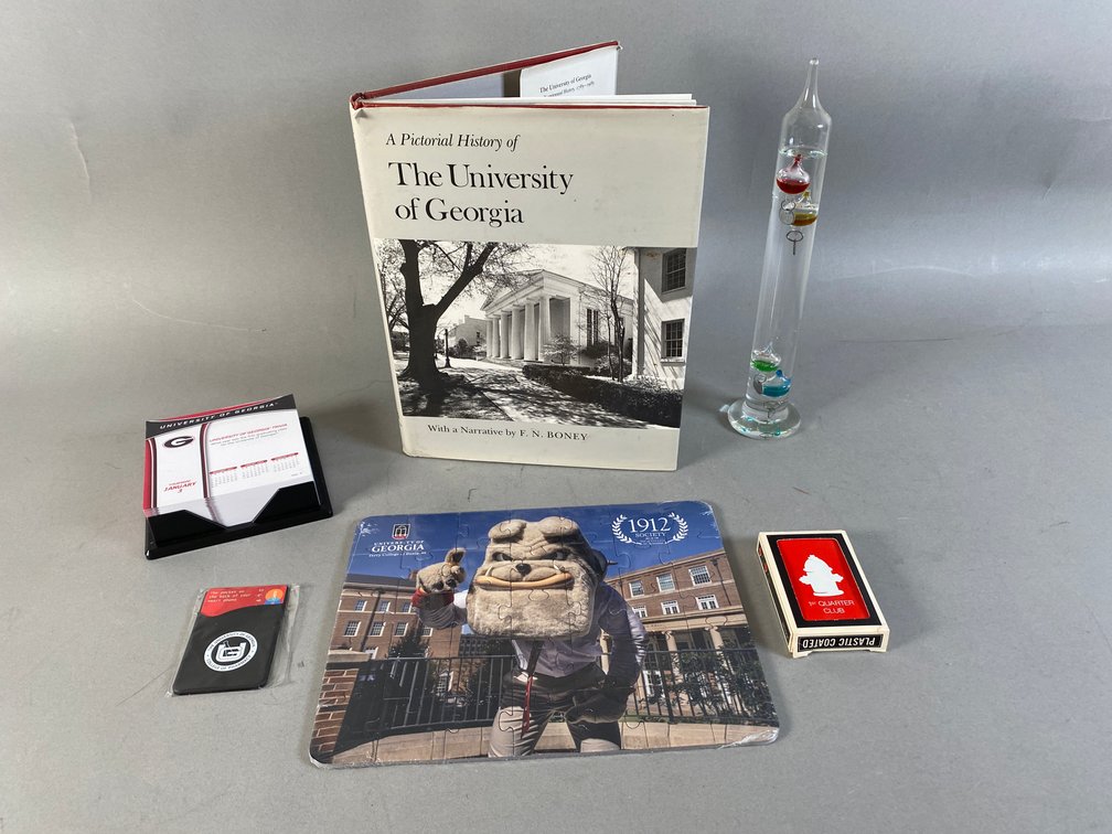 Collection Of University Of Georgia Memorabilia And Glass Galileo Thermometer