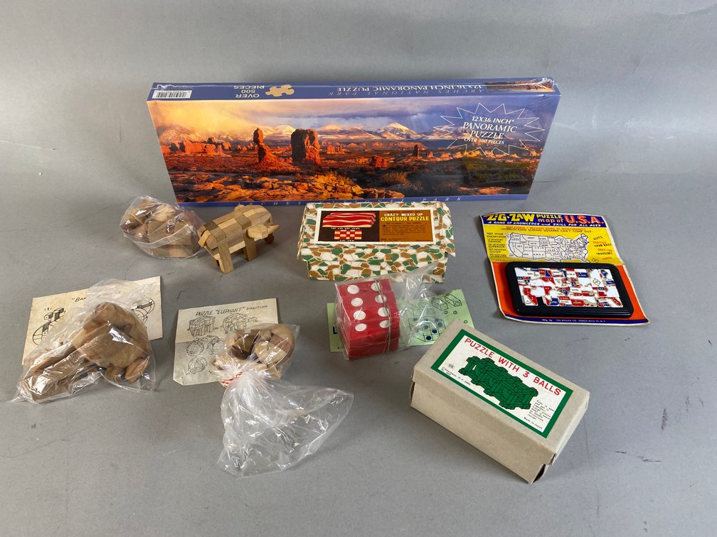 (9) Vintage Puzzles And Games