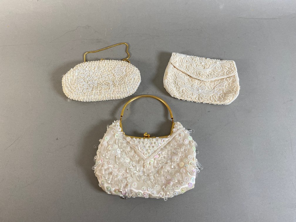 (3) Vintage Hand Made Beaded Sequined Evening Bags