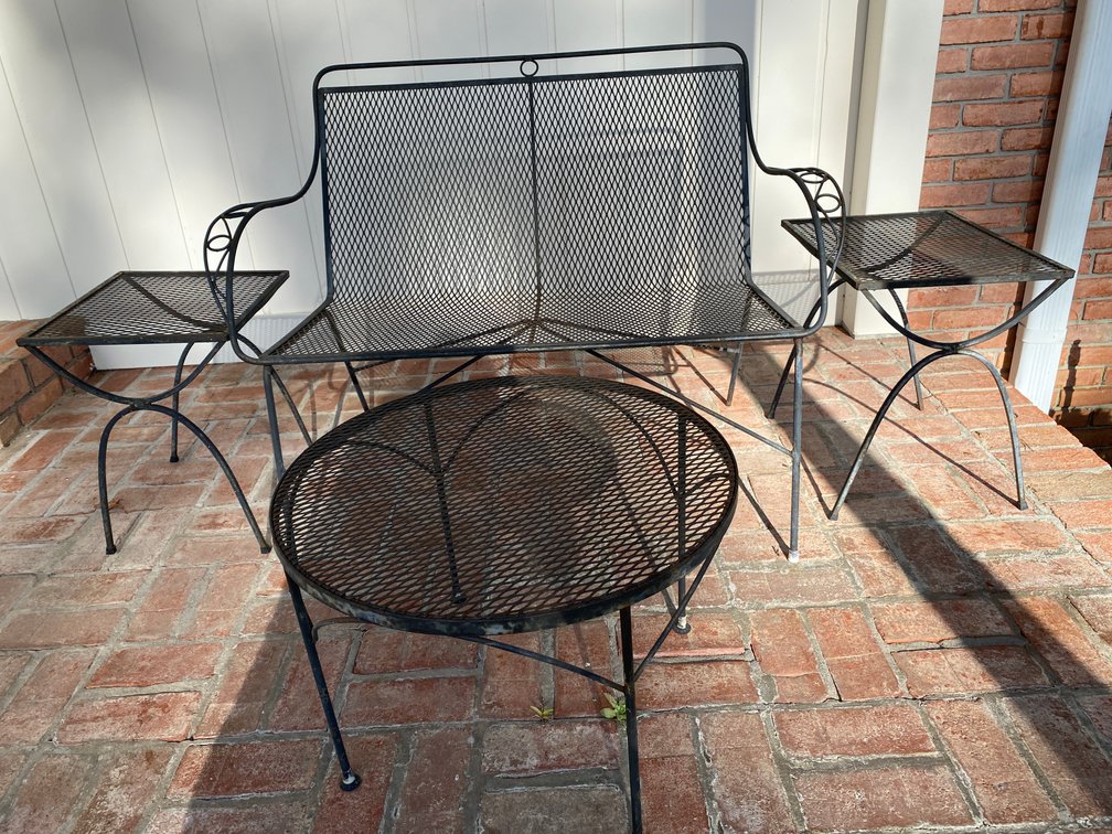 (4) Piece Wrought Iron Outdoor Patio Set
