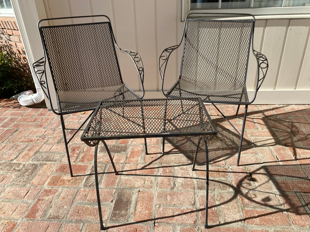 (3) Piece Wrought Iron Outdoor Patio Set