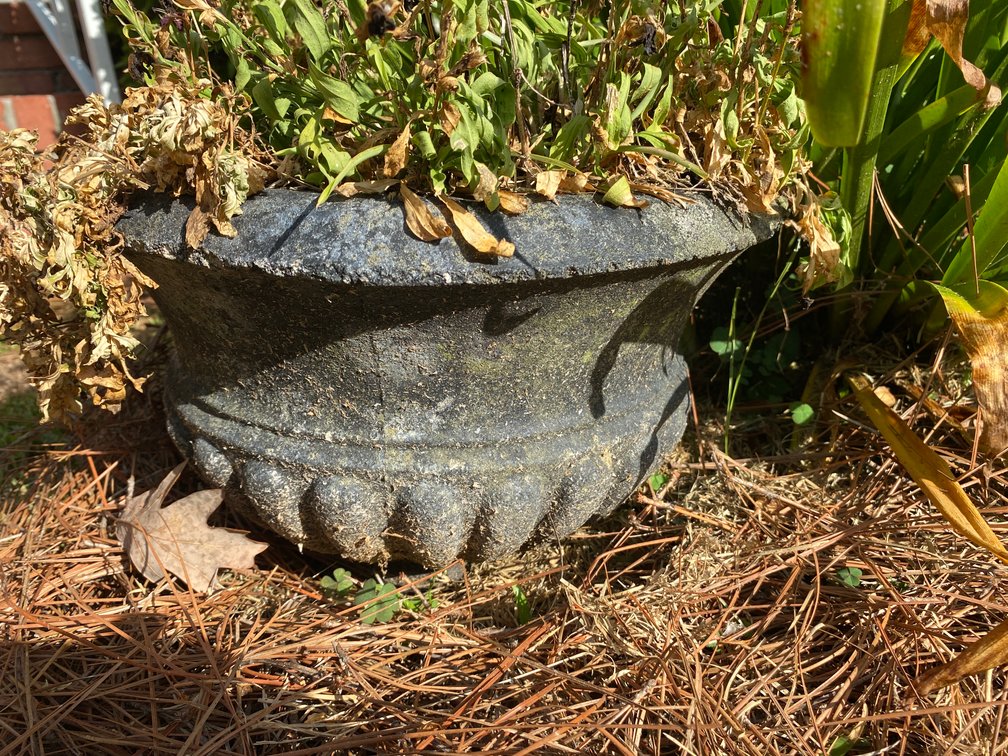 Vintage Cement Pedestal Urn Style Planter