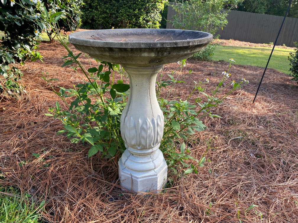 (2) Piece Cement Bird Bath