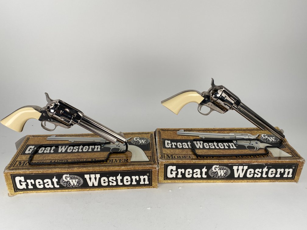 Pair of Pietta EMF Great Western II Deluxe Model 1873 (Consectutive Serial Numbers) Single Action Revolvers 357 Magnum