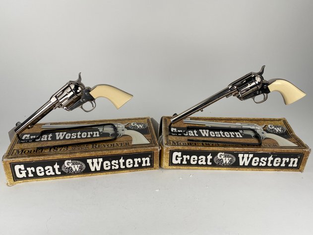 Image for Pair of Pietta EMF Great Western II Deluxe Model 1873 (Consectutive Serial Numbers) Single Action Revolvers 357 Magnum