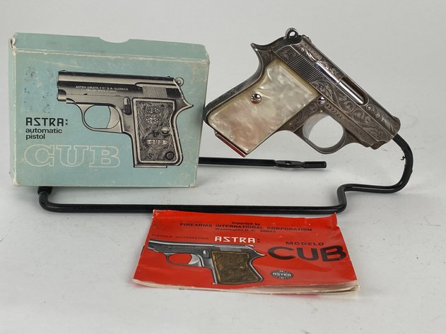 Image for Engraved Astra Cub Semi-Automatic Pocket Pistol 6.35mm / 25 ACP