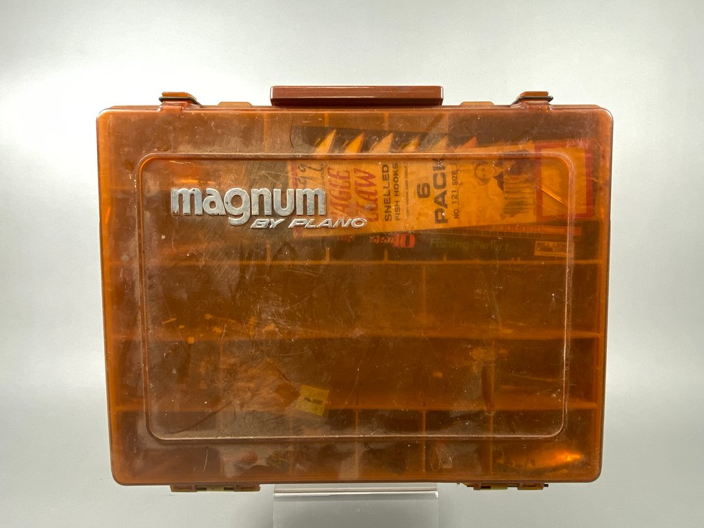 (1) Magnum Double Sided Tackle Box Including Contents inside Tackle box