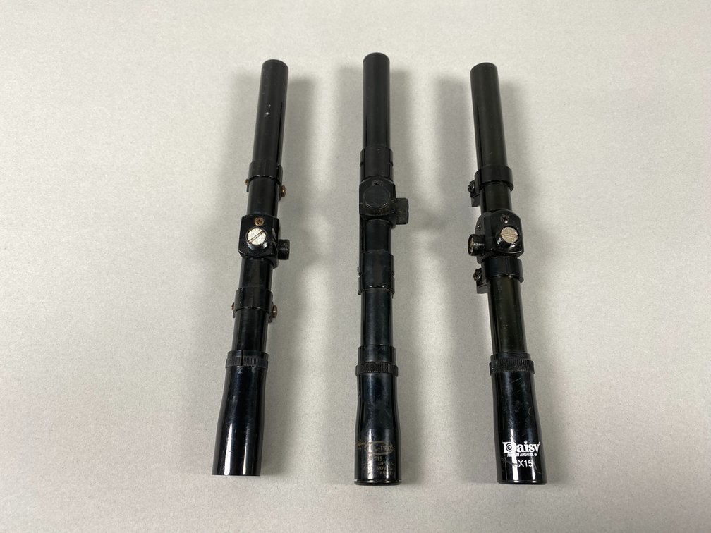 (3) 4x15 Rifle Scopes of Different brands