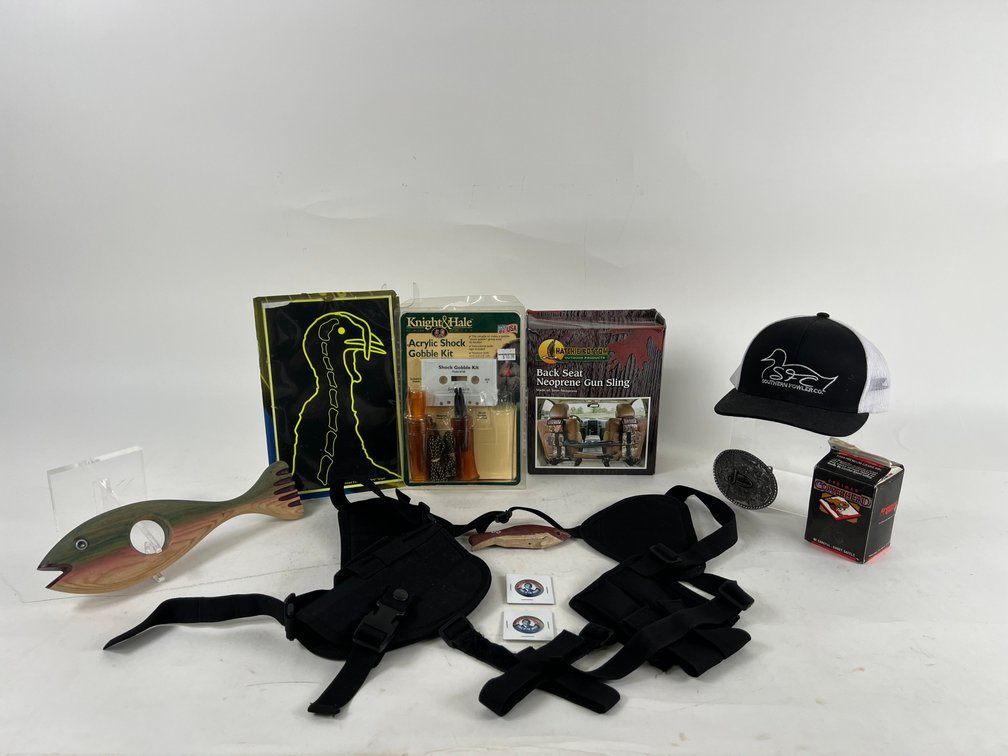 Group of  Hunting Accessories, Apperail, and Decorations