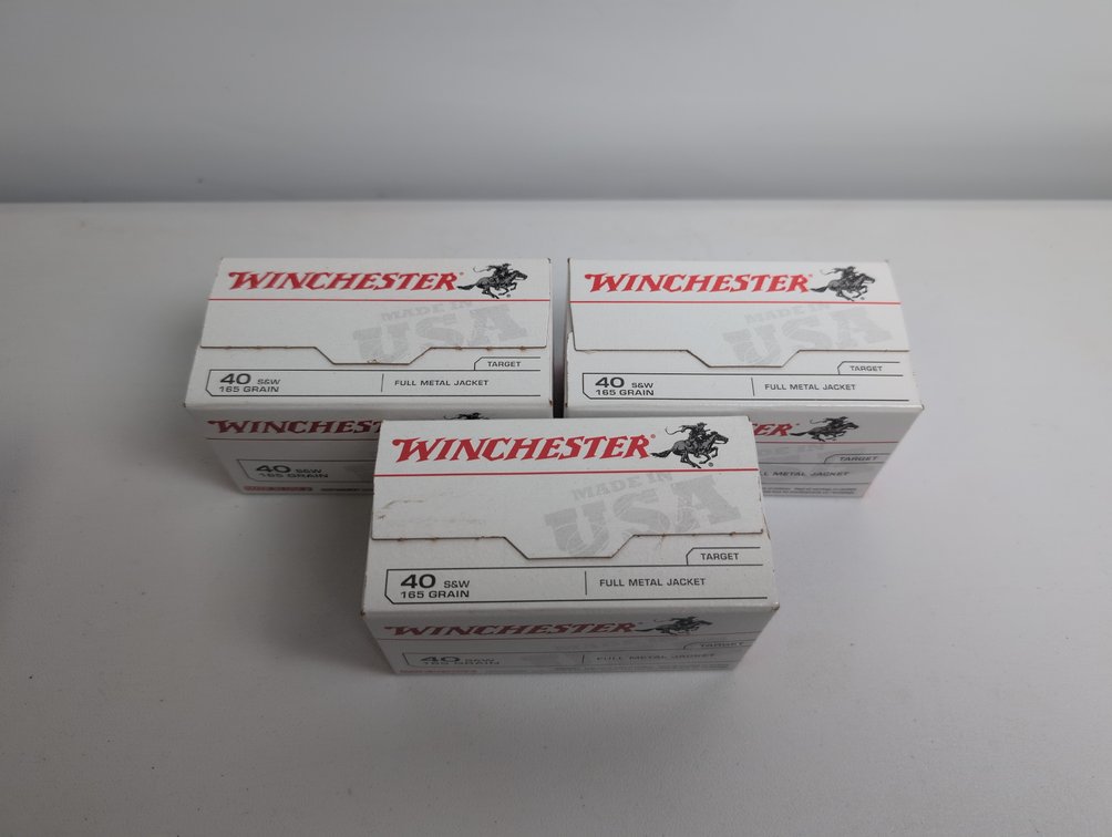 (300) Rounds of Winchester 40 S&W 165 Gr, FMJ