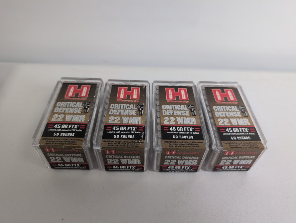 (200) Rounds of Hornady 22 WMR 45 Gr, FTX