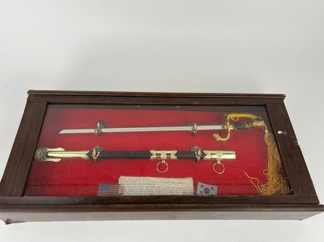 Image for Decorative Korean Military-style Oficers Sword with Ornate Gold Trim