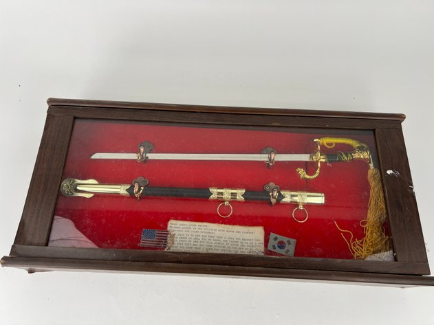 Image for Decorative Korean Military-style Oficers Sword with Ornate Gold Trim