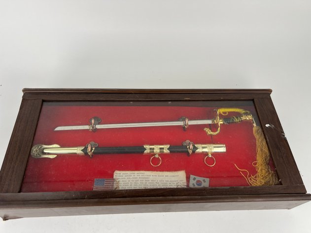 Image for Decorative Korean Military-style Oficers Sword with Ornate Gold Trim