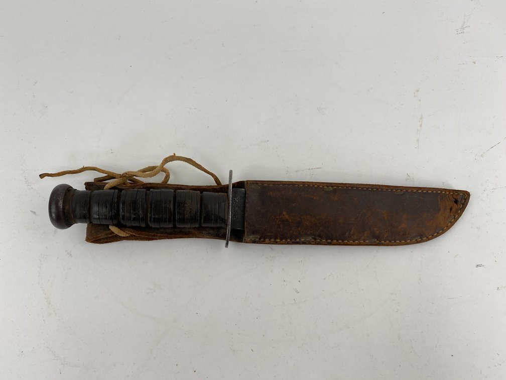 Vintage KA-Bar Combat Knife with Leather Sheath