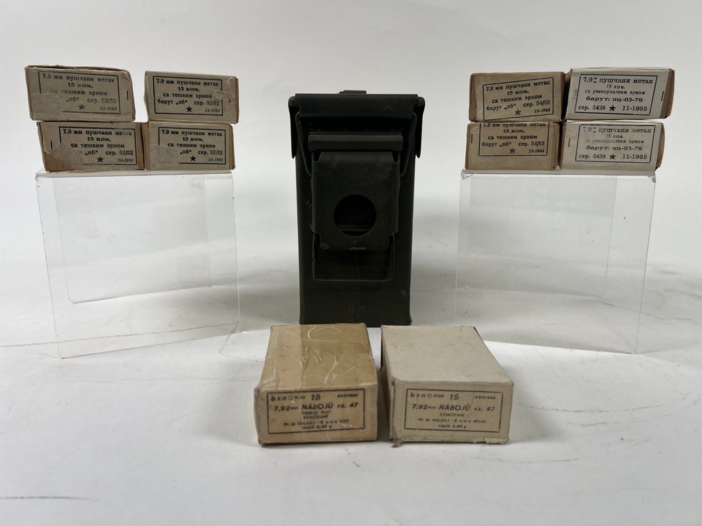 150 +/-  Eastern European Military Surplus 7.92mm (8mm Mauser) Heavy Ball FMJ Rounds Including Metal Ammo Can