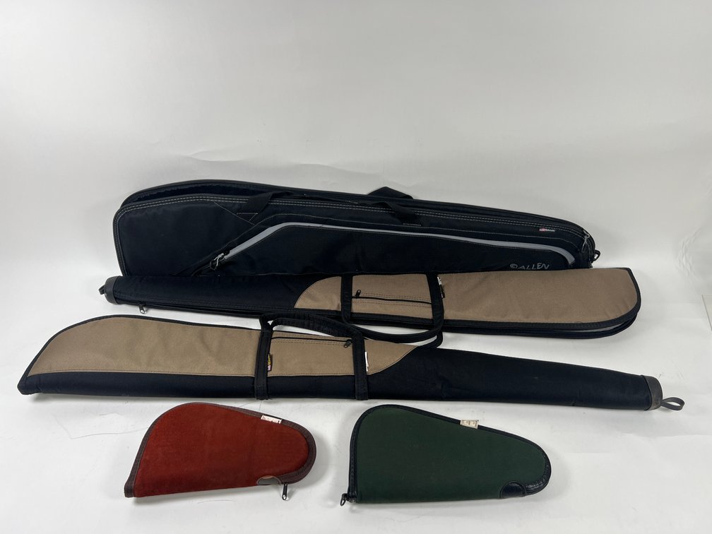 (2) Allen Soft Pistol Case & (3) Allen Soft Long Arm Cases