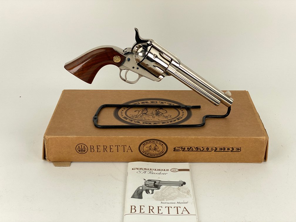 Beretta Stampede Nickel Colt Single Action Revolver 45LC