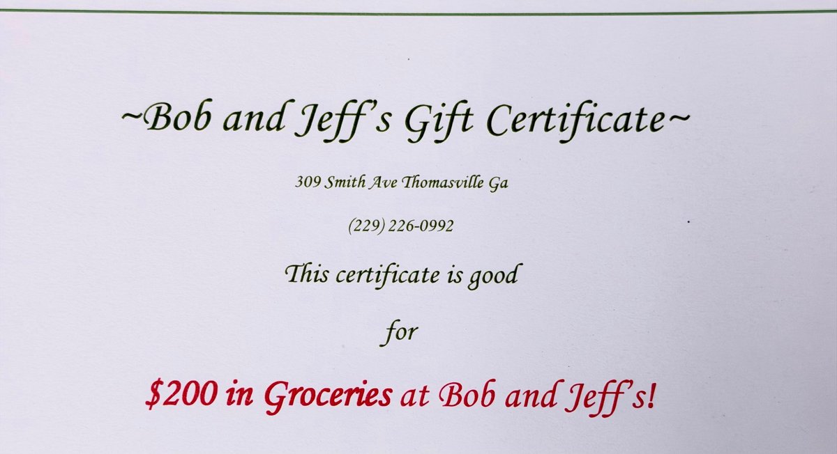 bob and Jeff’s IGA certificate