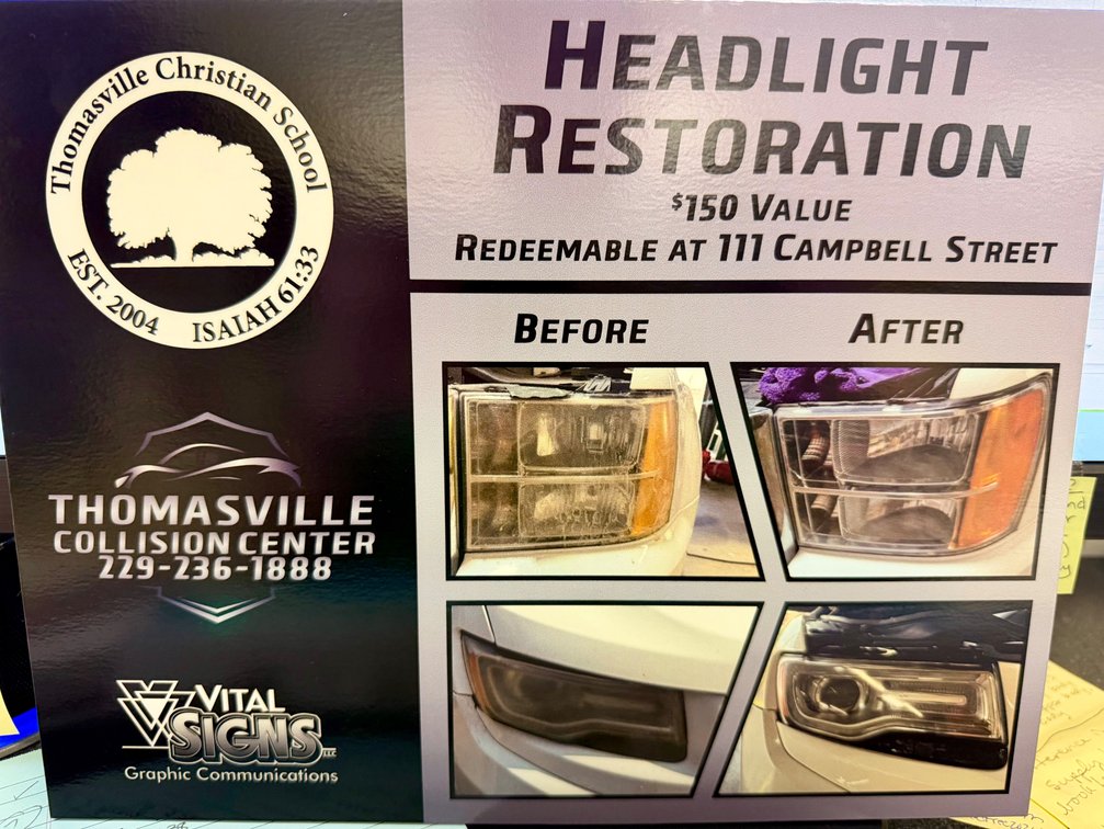 Thomasville Collision Center- Headlight Restoration
