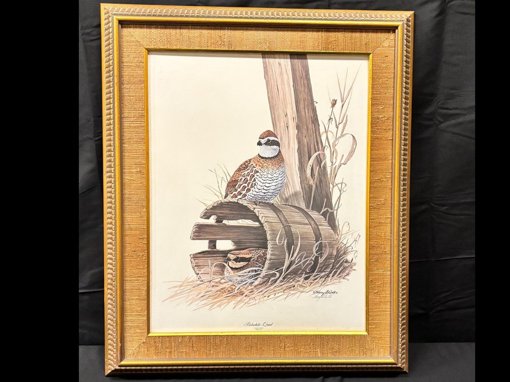 "Bobwhite Quail" (Plate II) by American Wildlife Artist Harry E. Antis, professionally framed