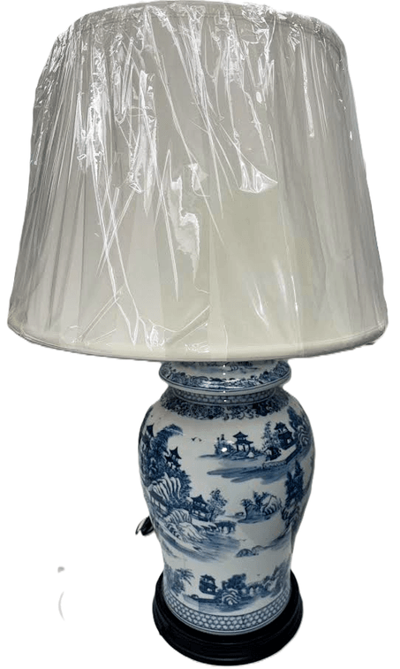 Blue & White Table Lamp