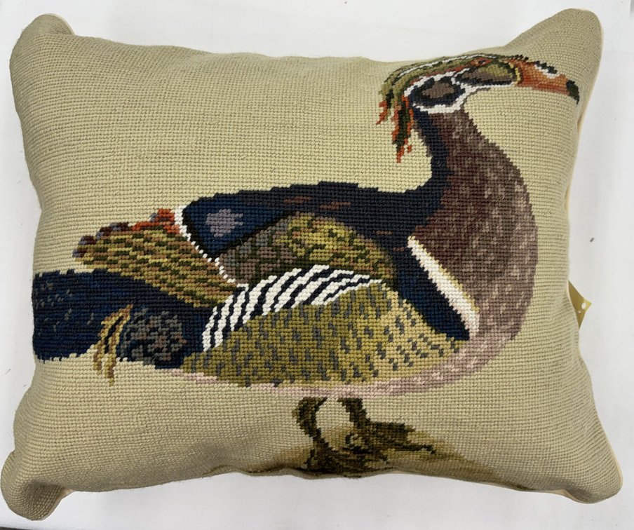 Michaelian Home 16x20 Wood Duck Embroidered Pillow