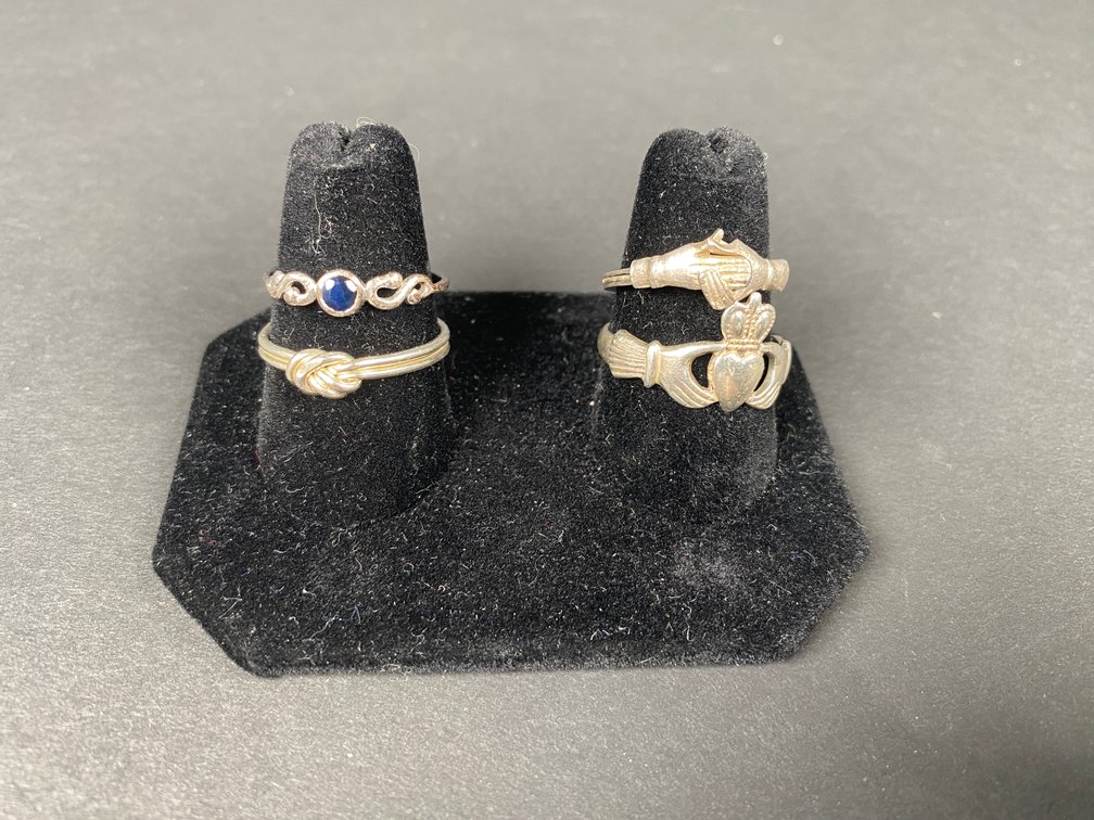 (4) Sterling Silver Rings, Assorted Sizes
