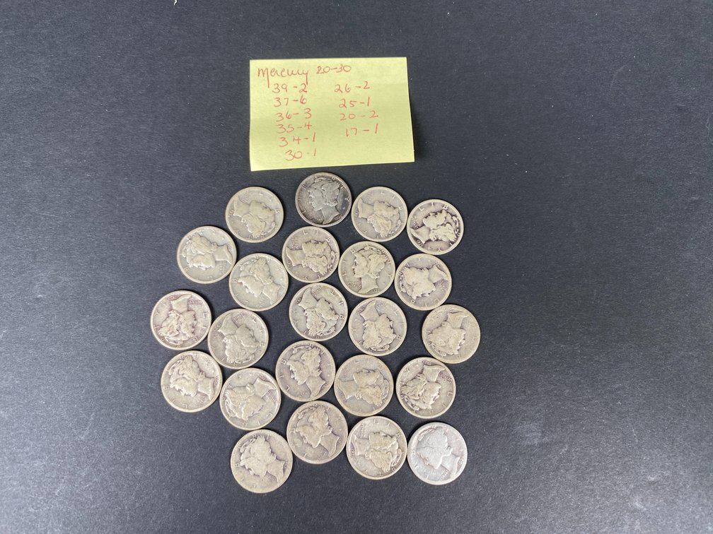 (23) Mercury Dimes from 1917-1939