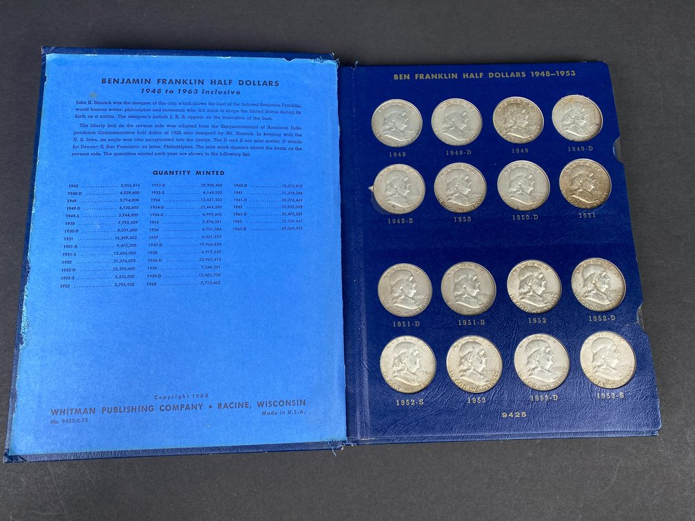 (35) Franklin Half Dollar Complete Set from 1948-1963