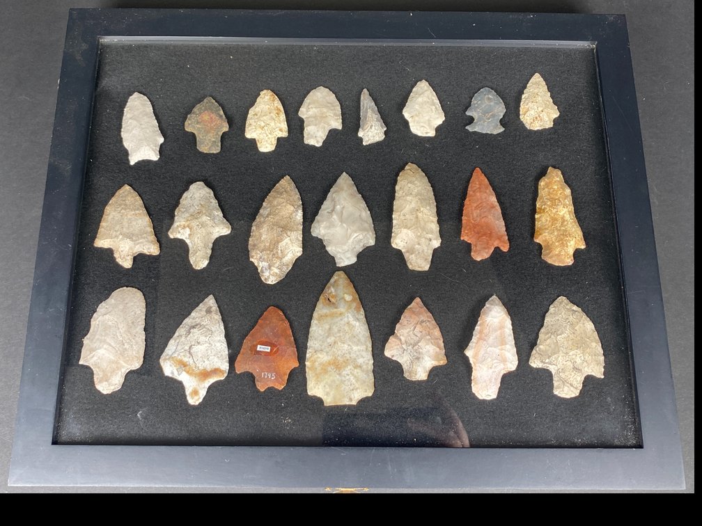 Quality Frame of (22) Native American Stemmed Points from the Deep South. 