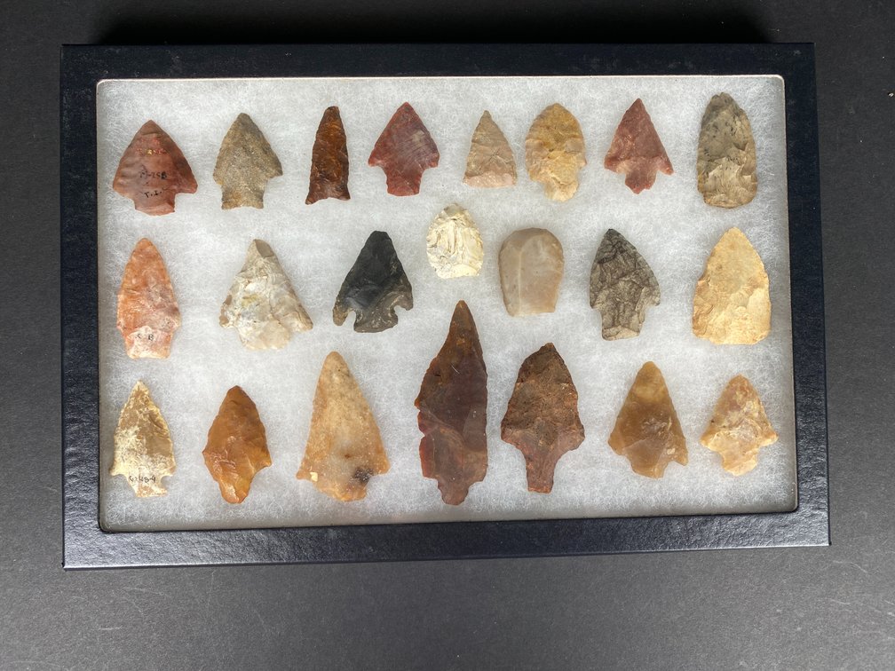 Frame of (22) Native American Artifacts from the Deep South.