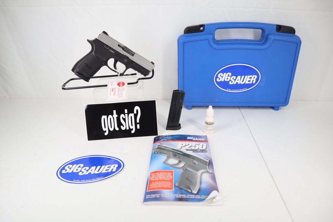 Sig Sauer P250 9mm 2 Tone Handgun in Case
