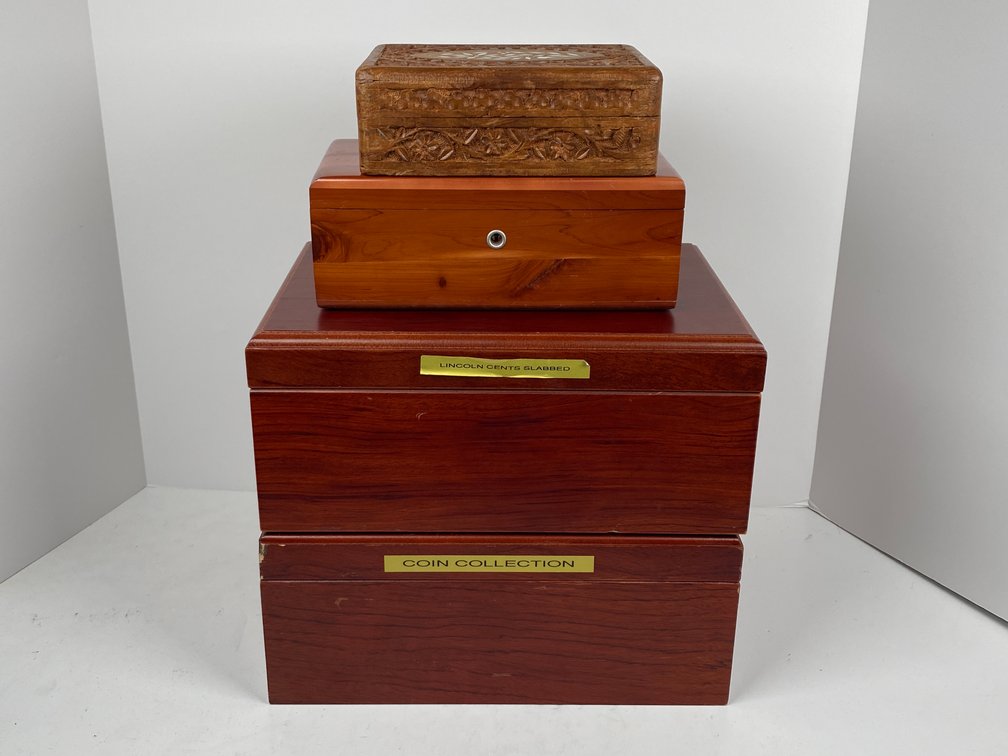 (4) Collector's Wood Boxes