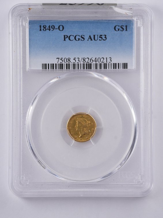 1849 O $1 Gold Dollar AU53
