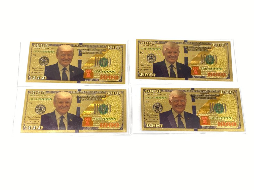 (4) $1000 Gold Plated Trump Dollars