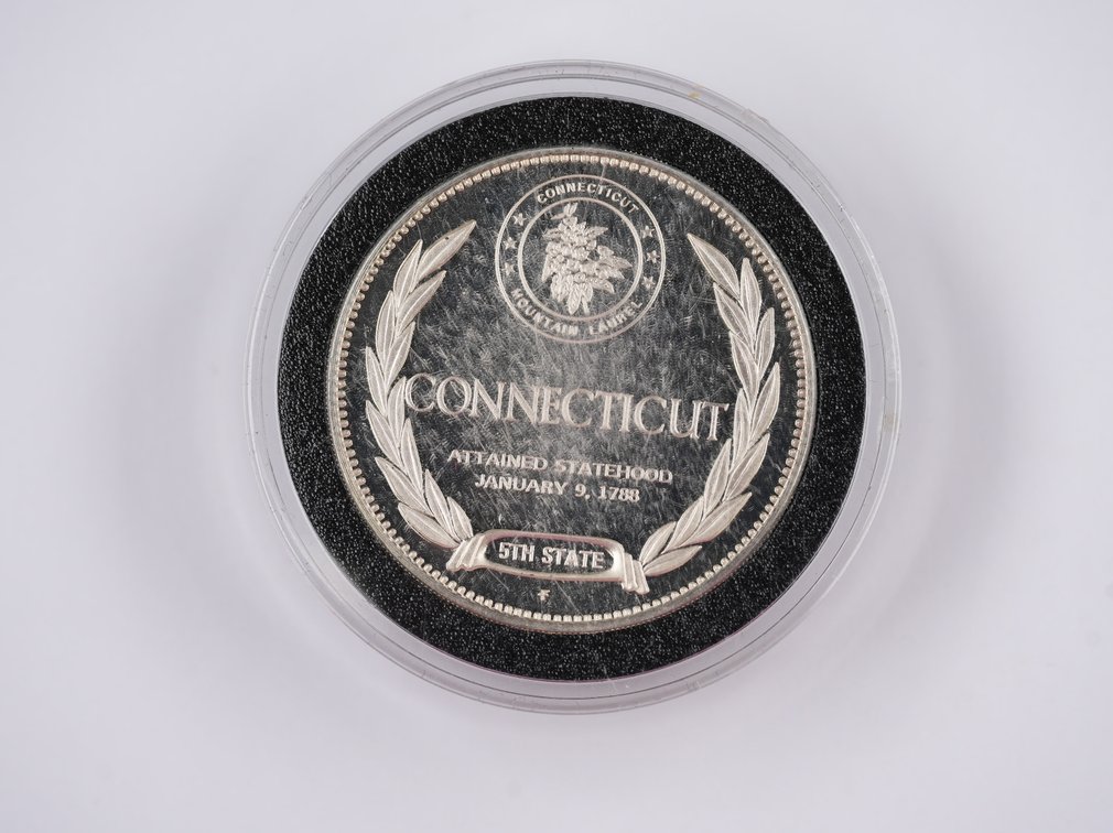 Connecticut, The Constitution State 1 Oz. Proof Sterling Silver Round by The Franklin Mint