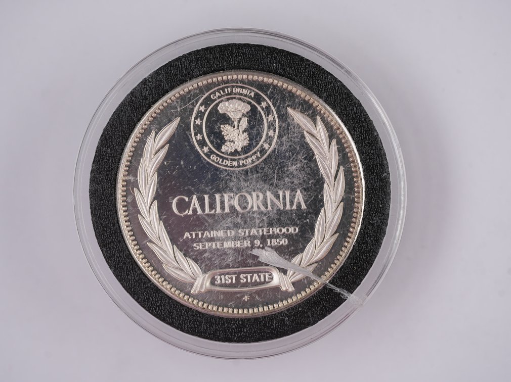 California, The Golden State 1 Oz. Proof Sterling Silver Round by The Franklin Mint