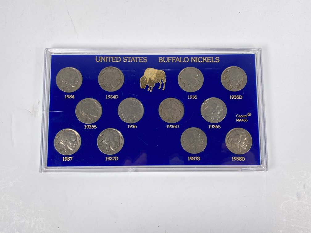 Set of (12) Buffalo Nickels 1934-1938