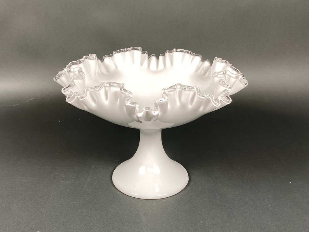 Fenton Silver Crest Ruffled Edge Compote