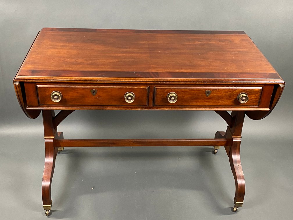 Heckman Pecan Wood Drop Leaf Library Desk