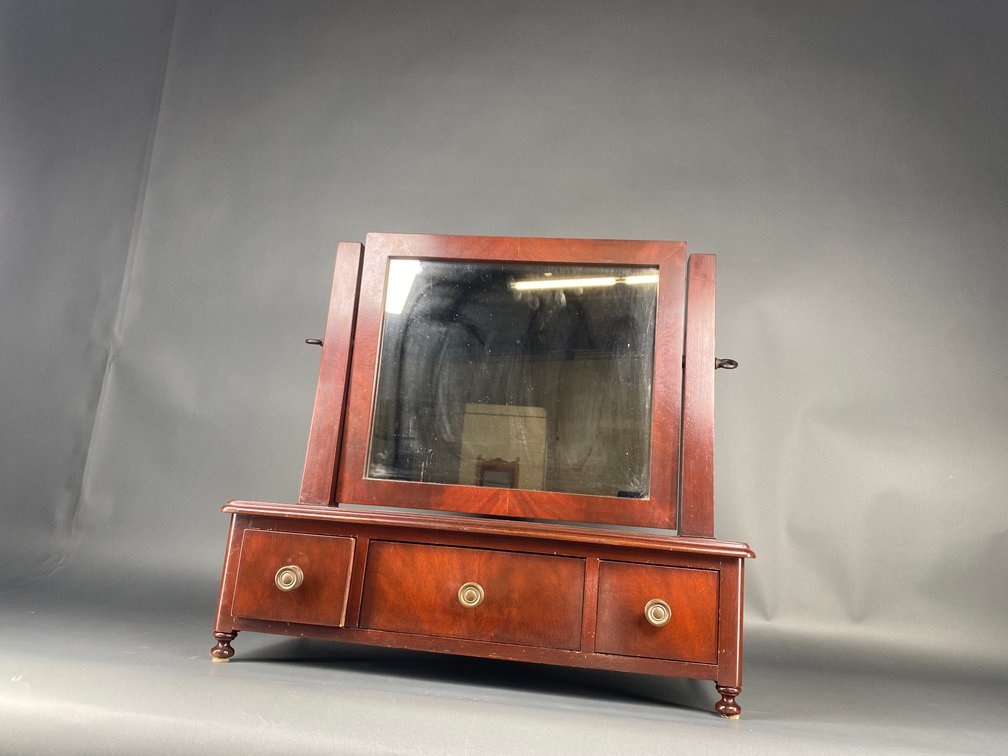 Mahogany (3) Drawer Swivel Shaving Mirror