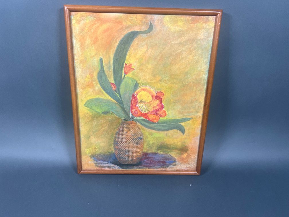 "Modern Arrangement" Framed Oil Painting,  By Thomasville Artist Ella Rosenburg,1969