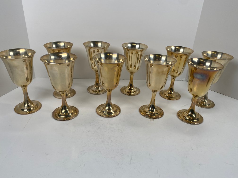 Set of (10) International Sterling "Lord Saybrook" Water Goblets Average Weight per Goblet 170.5g