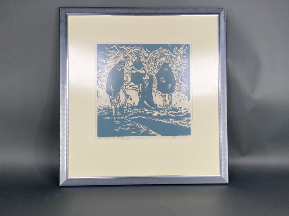 "A Death in the Family Framed Original Artwork Signed by Artist Frederick Zimmerman