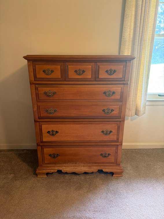 Bassett Furniture Company solid maple wood dresser